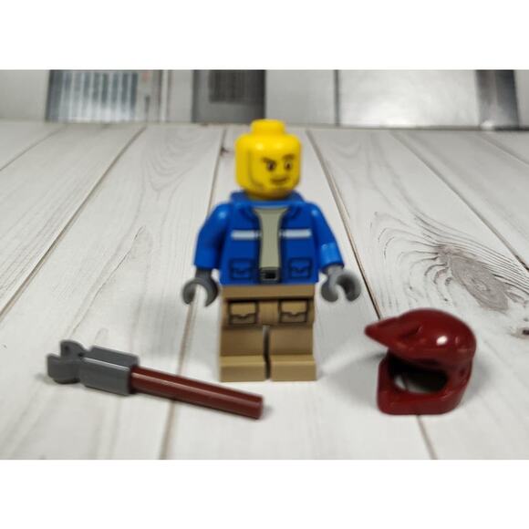 Lego Rescue Explorer Minifig from Set 60300 plus Helmet & Wrench - Picture 1 of 3